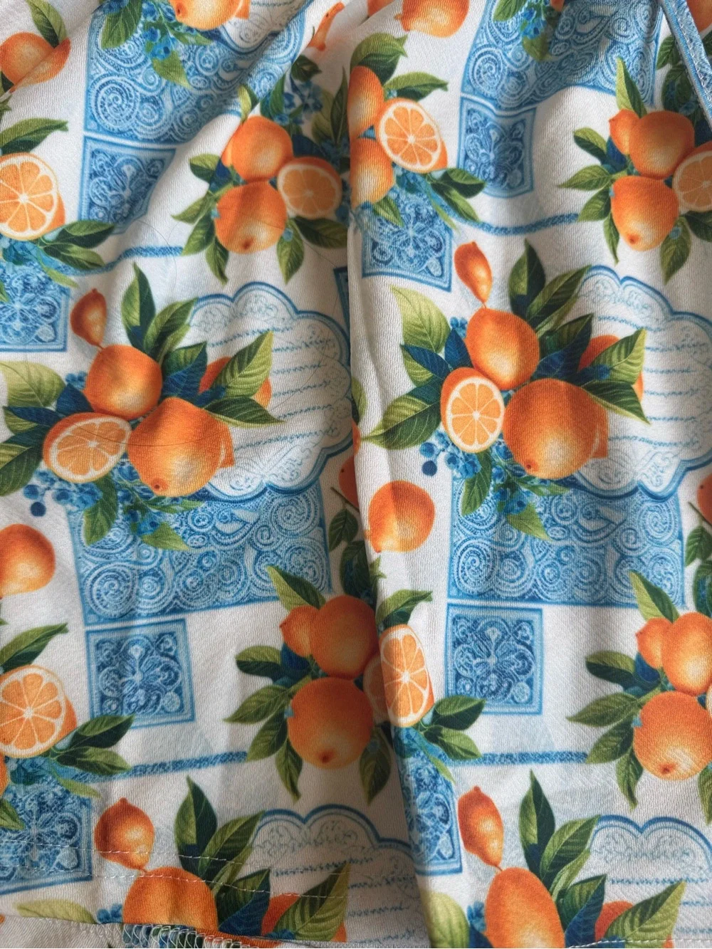 Floral Orange Print Fit-and-Flare Sundress